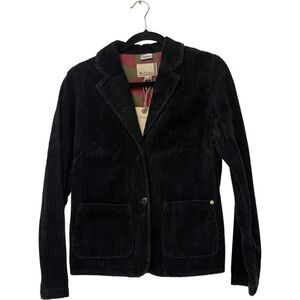 Ben Sherman Womens Corduroy Blazer Jacket Medium M Black Fitted NWT